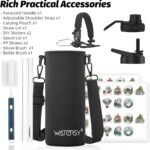 40oz Insulated Water Bottle (Cold for 48 Hrs),BPA Free&Leak Proof,Stainless Steel Water Flask,Water Jug with Straw Spout Lids for Gym,Hiking,Travel,Stainless - Image 6