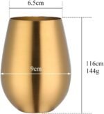 QRU 17oz Stainless Steel Stemless Wine Glass Set, Portable Wine Tumbler for the Pool, Camping,Cookouts, Travel (2, Set 2 of Gold) - Image 3