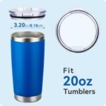 2 Pack 20 ozTumbler Lid for Yeti Rambler,Old Style Rtic and More Travel Mugs, Splash Proof Replacement Lid for 3.2" Inner Diameter Tumblers - Image 5
