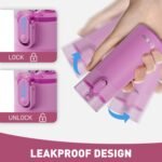 5oz Small Water Bottles with Straw, Mini Water Bottle with One-Hand Open Design, Leak-Proof Locking Lid for Hot&Cold Drinks, Small Travel Water Bottle - 100% Leakproof for School, Travel...(Lavender) - Image 6