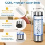 2026 Upgrade Hydrogen Water Bottle, Portable Hydrogen Water Ionizer Machine -SPE PEM Tech, Rechargeable Hydrogen Rich Water Glass Bottle for Travel, Gifts for Women, Christmas Gifts, Gifts Idea - Image 3