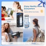 2026 Upgrade Hydrogen Water Bottle, Portable Hydrogen Water Ionizer Machine -SPE PEM Tech, Rechargeable Hydrogen Rich Water Glass Bottle for Travel, Gifts for Women, Christmas Gifts, Gifts Idea - Image 7