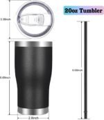 VEGOND 20oz Tumbler Stainless Steel Tumbler Cup with Lid And Straw Vacuum Insulated Double Wall Travel Coffee Mug(Black 1 Pack) - Image 3