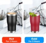 VEGOND 20oz Tumbler Stainless Steel Tumbler Cup with Lid And Straw Vacuum Insulated Double Wall Travel Coffee Mug(Black 1 Pack) - Image 5