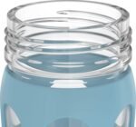 Lifefactory 12-Ounce Glass Water Bottle with Active Flip Cap and Protective Silicone Sleeve, Denim - Image 4