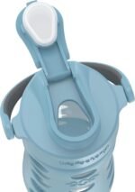 Lifefactory 12-Ounce Glass Water Bottle with Active Flip Cap and Protective Silicone Sleeve, Denim - Image 5