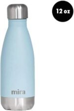 MIRA 12 oz Insulated Water Bottle - Slim Stainless Steel Cola Shape Thermo - Double Wall Hot & Cold Flask (24Hr Cold/12Hr Hot) - Pearl Blue - Image 3
