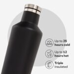 Corkcicle Classic Canteen Insulated Water Bottle - Stainless Steel Reusable Tumbler - Triple Insulated - Keeps Drinks Cold 25 Hours or Hot 12 Hours - Cupholder Friendly - Black - 25 oz - Image 4