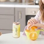 Birth Flower Tumbler with Lid And Straw Customized Birthflower Glass Water Bottle with Name Christmas Retirement Gifts for Best Friend July Flower Farmhouse 16oz Glass Mug - Image 5