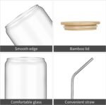 Birth Flower Tumbler with Lid And Straw Customized Birthflower Glass Water Bottle with Name Christmas Retirement Gifts for Best Friend July Flower Farmhouse 16oz Glass Mug - Image 9