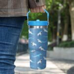 30oz Shark Tumbler with Handle and Flip Straw, Stainless Steel Insulated Cup, Travel Coffee Mug Water Bottle, Birthday Mothers Day Chritmas Gifts for Women Animal Lovers - Image 8