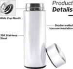 Insulated Stainless Steel Double Wall Vacuum Bottle 17oz Keep Cold & Hot | BPA Free | Leak-Proof | Winter Park 21216365 - Image 5