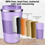 Insulated Travel Coffee Cup with Leak Proof Lid,To Go Camping Stainless Steel Vacuum Coffee Mug, Reusable Coffee Tumblers Hot & Cold Drinks Gifts Multiple Sizes and Colors - Image 4
