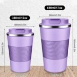 Insulated Travel Coffee Cup with Leak Proof Lid,To Go Camping Stainless Steel Vacuum Coffee Mug, Reusable Coffee Tumblers Hot & Cold Drinks Gifts Multiple Sizes and Colors - Image 6