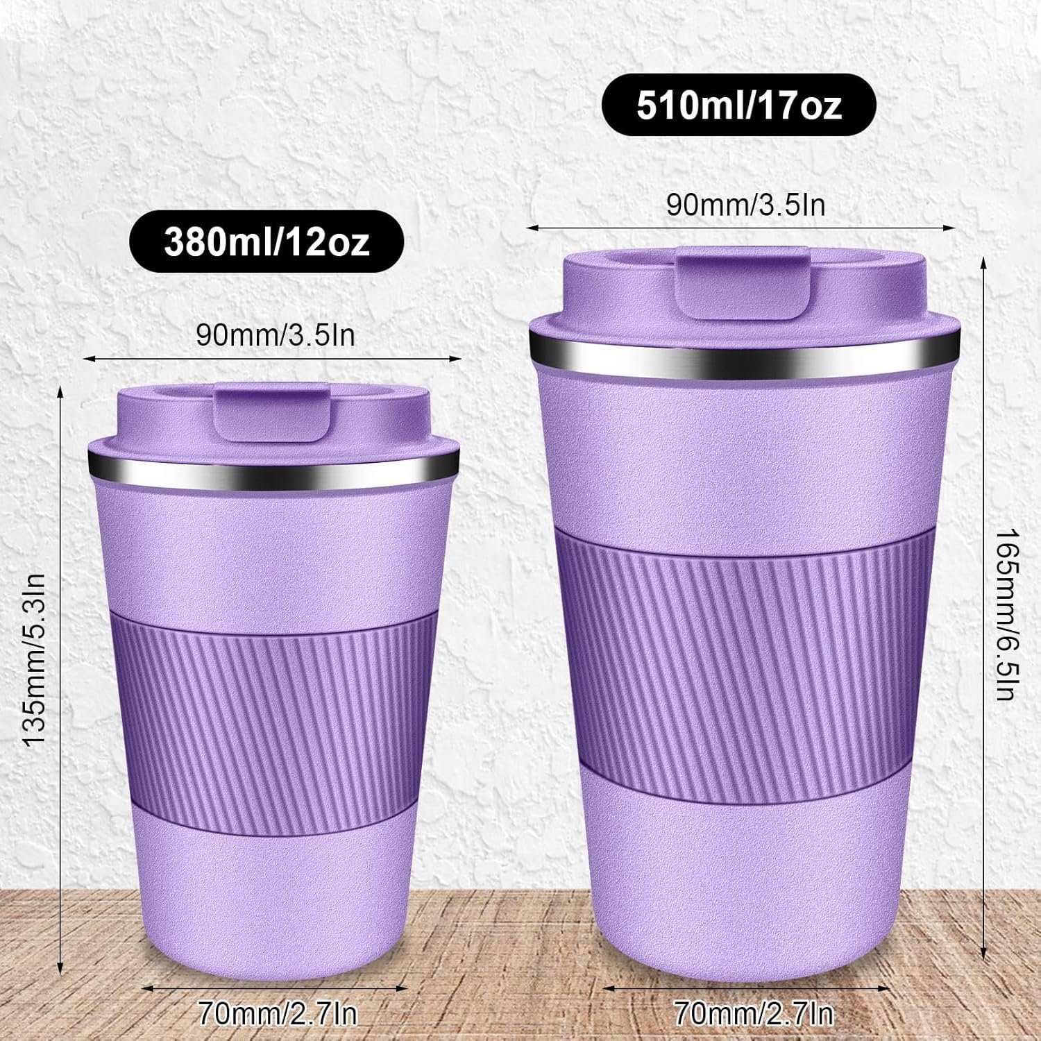 Insulated Travel Coffee Cup with Leak Proof Lid,To Go Camping Stainless Steel Vacuum Coffee Mug, Reusable Coffee Tumblers Hot & Cold Drinks Gifts Multiple Sizes and Colors - Image 6