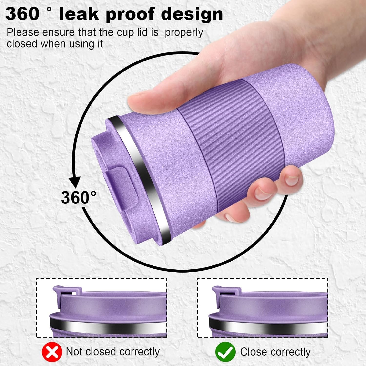 Insulated Travel Coffee Cup with Leak Proof Lid,To Go Camping Stainless Steel Vacuum Coffee Mug, Reusable Coffee Tumblers Hot & Cold Drinks Gifts Multiple Sizes and Colors - Image 7