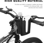 Bike Cup Holder, Bicycle Handlebar Water Bottle Holders with Cell Phone Keys Holder, Universal Drink Bottle Cage for Bike Motorcycle Scooter Stroller Walker Wheelchair (Black) - Image 4