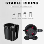 Bike Cup Holder, Bicycle Handlebar Water Bottle Holders with Cell Phone Keys Holder, Universal Drink Bottle Cage for Bike Motorcycle Scooter Stroller Walker Wheelchair (Black) - Image 5