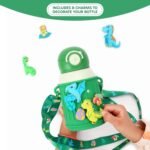 Kids Insulated Tumbler Set – 16oz Stainless Steel Water Bottle with Straw & Pour Lids, Screw-On Cup, Adjustable Strap, Silicone Sleeve & Charms – Leakproof BPA-Free Bottle for Boys & Girls - Image 3