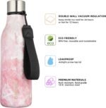 BJPKPK Insulated Water Bottles, 18 oz Stainless Steel Metal Water Bottle with Strap, BPA Free Leak Proof Jugs, Mugs, Flasks, Reusable Thermal Flasks for Sports& Travel, Blossom - Image 3