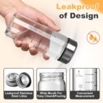 SIEROZUR Glass Juice Bottles 12oz- 4 Pack Wide Mouth Glass Bottles with Lids for Juicing Smoothies, Infused Water, Beverage Storage - BPA Free, Leakproof, Reusable, Borosilicate - Image 3