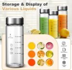 SIEROZUR Glass Juice Bottles 12oz- 4 Pack Wide Mouth Glass Bottles with Lids for Juicing Smoothies, Infused Water, Beverage Storage - BPA Free, Leakproof, Reusable, Borosilicate - Image 6