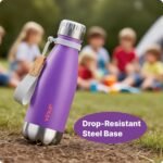 VINUR 9 oz Small Water Bottle for Kids-Stainless Steel Vacuum Insulated Water Bottle for School-Cola Shape Leak Proof Flask with Carry Rope, Purple - Image 4