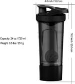 Artoid Mode Fitness Workout Sports Protein Shaker Bottle 24-Ounce, Dual Mixing Technology with Shaker Balls & Mixing Grids Included, Twist and Lock Protein Box Storage Included - Image 5