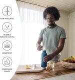 Bambaw Stainless Steel Water Bottle 16 oz, Navy Blue Sports Bottle, Non-Insulated Single Wall, Children's Small Metal Water Bottle, 500 ml, Reusable – Aegean Blue - Image 4