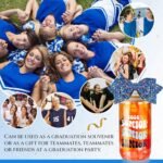 Hushee 6 Set Class of 2026 Senior Night Gifts 16 oz Glass Water Bottle with Lids Straws Glitter Bow Straw Topper Senior 2026 Tumbler Graduation Gift for Her Women Team Coach Player(Blue) - Image 6