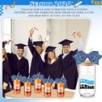 Hushee 6 Set Class of 2026 Senior Night Gifts 16 oz Glass Water Bottle with Lids Straws Glitter Bow Straw Topper Senior 2026 Tumbler Graduation Gift for Her Women Team Coach Player(Blue) - Image 7