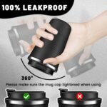 Insulated Coffee Tumblers with Flip Lid 12oz / 17oz, Stainless Steel Travel Coffee Mug Leak Proof, Vacuum Insulated Coffee Mug Reusable Cup, Keeps Cold and Hot for Coffee Tea - Image 4