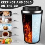 Insulated Coffee Tumblers with Flip Lid 12oz / 17oz, Stainless Steel Travel Coffee Mug Leak Proof, Vacuum Insulated Coffee Mug Reusable Cup, Keeps Cold and Hot for Coffee Tea - Image 5