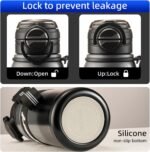 22 oz Insulated Water Bottle, Black, Stainless Steel, 2-in-1 Lid, Leak Proof, Cold 24 Hours, Sport, 107.5 in, THERMOS, Water Bottle - Image 4