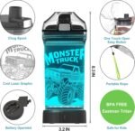 Lightzz Kids Water Bottle with 3D Glowing Monster Truck LED Light - 14 OZ Tritan BPA Free - Creative Ideal Travel Cup Car Race Gift for School Kid Boy Child Holiday Camping Picnic - Image 6