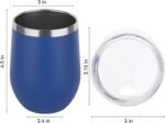 DOMICARE Stainless Steel Wine Tumbler Bulk with Lid, Personalized Insulated Tumblers Set, 12oz Travel Coffee Cups Pack of 1, Dark Blue - Image 5