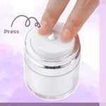 Pinkunn 8 Pcs Empty Airless Pump Jar Refillable Cosmetic Container Airless Pump Bottles Portable Travel Dispenser Leakproof Vacuum Bottle Moisturizer Container for Creams Gels Lotions(1 oz) - Image 5