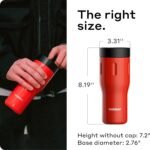 BOBBER 16 oz Stainless Steel Coffee Travel Mug – Leak-Proof, Spill Proof, Vacuum Insulated Coffee Tumbler for Car, Men – Dishwasher Safe Mug, Fits Car Cup Holder, Keeps Hot for 8 Hours (Red) - Image 7
