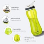 AceCamp 21oz Water Bottle with Straw Curved-Bottle Design Easy To Grip BPA Free Tritan Sports Fitness Bottle Leak-Proof Durable Green - Image 3