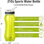 AceCamp 21oz Water Bottle with Straw Curved-Bottle Design Easy To Grip BPA Free Tritan Sports Fitness Bottle Leak-Proof Durable Green - Image 4