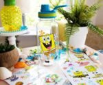Silver Buffalo SpongeBob SquarePants Happy Laugh Flowers 32-Ounce Twist Spout Water Bottle And Sticker Set | BPA-Free Plastic Sports Jug - Image 5