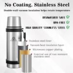 42Oz 1.2L Stainless Steel Insulated Water Bottle – Vacuum Flask with Handle & Strap, Keeps Drinks Hot or Cold for 24H, Leak-Proof, BPA-Free, Ideal for Travel, Hiking, Camping, Office - Image 4