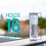 STRATA CUPS 12 Clear Skinny Tumblers with Lids and Straws | 16oz Reusable Cup Double-Wall Clear Tumbler with Lid and Straw, Durable Acrylic Tumblers With FREE Straw Cleaner & Name Tags - Image 8