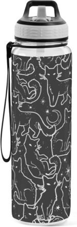 Burbuja Magical Black Cats 32 oz Water Bottle with Straw Lid, Leakproof & BPA Free Tritan Bottle for Gym Fitness Outdoor Sports - Image 3