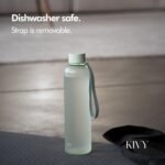 KIVY Slim Water Bottle 32oz [Lightweight & Shatterproof] Fits Backpack & Cupholder for Travel, Sports, School, Gym - Sage green water bottle no straw for Gym - Screw top - Dishwasher Safe - Image 4