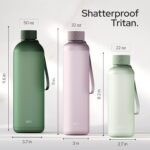 KIVY Slim Water Bottle 32oz [Lightweight & Shatterproof] Fits Backpack & Cupholder for Travel, Sports, School, Gym - Sage green water bottle no straw for Gym - Screw top - Dishwasher Safe - Image 5