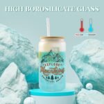 Joyclub 12 Pack Sublimation Glass Cups Blanks with Bamboo Lid 16 OZ Frosted Glass Beer Cans Mason Jar for Iced Coffee Juice Soda Drinks - Image 5