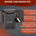 Magnetic Water Bottle Sleeve Bag and Large Pocket Phone Holder for Gym - Black Pouch with 4 Magnets - Attach it to Any Gym Equipment & Golf Carts - Magnetic Bag Mount for Phones - Gym Essentials - Image 5