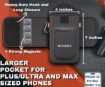 Magnetic Water Bottle Sleeve Bag and Large Pocket Phone Holder for Gym - Black Pouch with 4 Magnets - Attach it to Any Gym Equipment & Golf Carts - Magnetic Bag Mount for Phones - Gym Essentials - Image 7