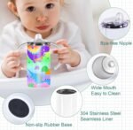 12 Oz Sublimation Sippy Cup 4 Pack, Kids Sublimation Sippy Tumblers, Stainless Steel Todder Water Bottle - Image 4